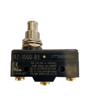 Micro-interrupteur de fin de course momentané SPDT de base, de qualité MRO, modèle RZ-15GQ-B3, reconditionné, 15A, à montage sur panneau, avec plongeur, trou M4, à action rapide, CE
