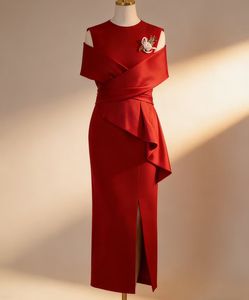 S0220Y 2026 Nouvelle <span class=keywords><strong>Robe</strong></span> Rouge Élégante <span class=keywords><strong>pour</strong></span> Femmes d'Âge Moyen, Amincissante et Flatteuse, Robes <span class=keywords><strong>de</strong></span> <span class=keywords><strong>Mère</strong></span> <span class=keywords><strong>de</strong></span> la Mariée - Product Image 3