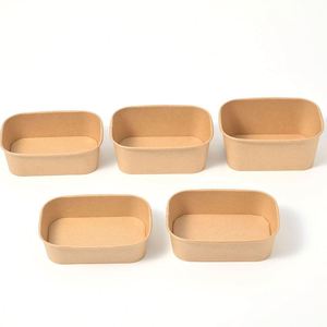 Bols en papier kraft écologiques jetables avec couvercle, compatibles micro-ondes, pour le camping, la préparation des repas et les fêtes - Product Image 3