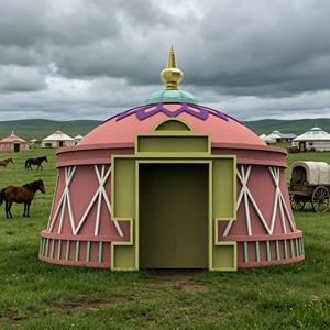 Yurt mongol à <span class=keywords><strong>prix</strong></span> de gros avec tissu toutes saisons, tente mongole pour opération à long terme en station balnéaire - Product Image 4