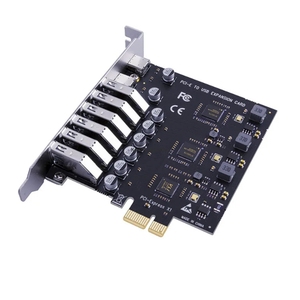 Carte USB 3.2 PCIe X1 vers USB Gen1 5 Gbps 8 ports (6 USB A + 2 Type C) avec puce VL805+NEC720210, adaptateur convertisseur, extension, répartiteur PCIe - Product Image 2
