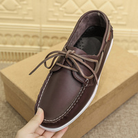 Mocassins classiques pour hommes, style marin tendance, chaussures en cuir souple à lacets, chaussures bateau pour hommes