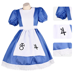 Disfraz de Alice Maid, disfraz de cosplay, vestido azul y blanco con manchas de sangre para Halloween, juego de rol de anime - Product Image 2