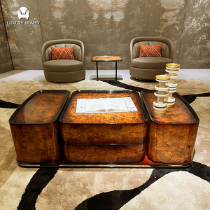 Juego <span class=keywords><strong>de</strong></span> Sofás <span class=keywords><strong>de</strong></span> Diseño Italiano <span class=keywords><strong>de</strong></span> Primera Calidad, Muebles <span class=keywords><strong>de</strong></span> Lujo para Villa, Mesa <span class=keywords><strong>de</strong></span> Centro Moderna <span class=keywords><strong>de</strong></span> Madera Maciza Enchapada, Personalización para Sala <span class=keywords><strong>de</strong></span> Estar - Product Image 6