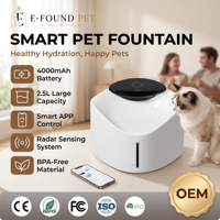 Fontaine à eau automatique portable sans fil 4L pour animaux de compagnie, étanche, facile à nettoyer, contrôle par application, ultra silencieuse, distributeur d'eau intelligent pour chat