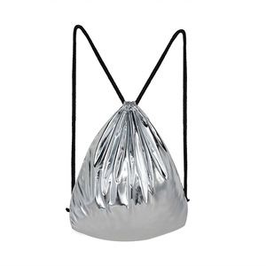 ALL PASS Logo personalizzato elegante pubblicità argento Draw String Bag <span class=keywords><strong>zaino</strong></span> impermeabile in <span class=keywords><strong>pelle</strong></span> PU con coulisse - Product Image 2