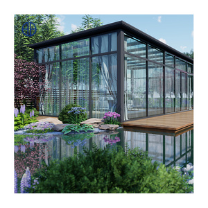 Le serre della serra di vetro solare delle stanze di vetro all'aperto del giardino fanno l'alluminio con vetro fotovoltaico - Product Image 1
