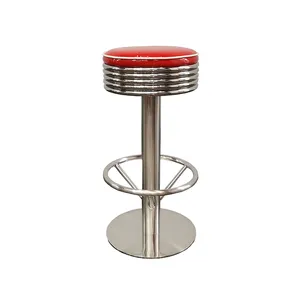 Tabouret <span class=keywords><strong>de</strong></span> <span class=keywords><strong>bar</strong></span> moderne bon marché <span class=keywords><strong>65cm</strong></span> Chaises <span class=keywords><strong>de</strong></span> tabouret <span class=keywords><strong>de</strong></span> <span class=keywords><strong>bar</strong></span> industrielles rondes en cuir rouge <span class=keywords><strong>de</strong></span> luxe bière - Product Image 1