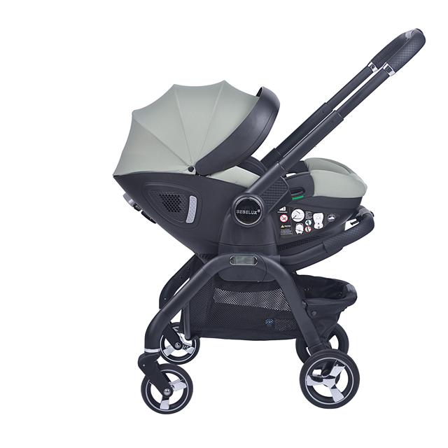 Luxurious Outdoor Car Seat Stroller Easy Fold Design Convenience Infant Baby Stroller Green Color
