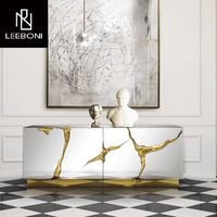 Buffet en acier inoxydable personnalisable, design moderne et luxueux, meuble de rangement haut de gamme pour entrée