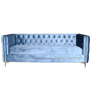 Sofás de tela Chesterfield de terciopelo con mechones de diseño moderno personalizado para sala de estar, bodas y eventos para almacén y uso escolar