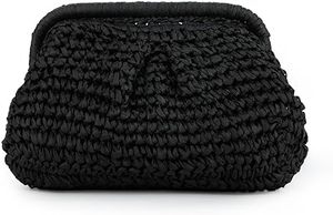 Borsa a Tracolla Estiva da Spiaggia per <span class=keywords><strong>Donna</strong></span>, Pochette in Paglia Intrecciata con Design a Sacchetto - Product Image 3