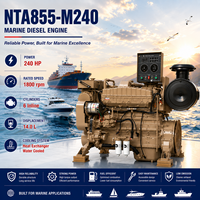 Mesin Diesel Laut Berpendingin Air SCDC Cums NTA855-M240 240HP 1800RPM untuk Kapal Penangkap Ikan Komersial, Kapal Tunda, dan Kapal Kerja