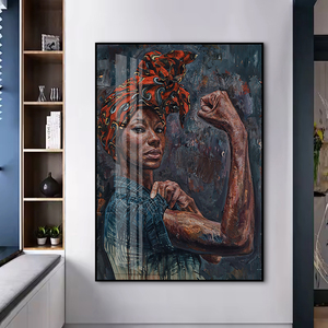 <span class=keywords><strong>Dipinto</strong></span> di porcellana di cristallo di dimensioni verticali incorniciato che dà potere alla figura del velo <span class=keywords><strong>etnico</strong></span> decorazione della parete per il soggiorno - Product Image 1