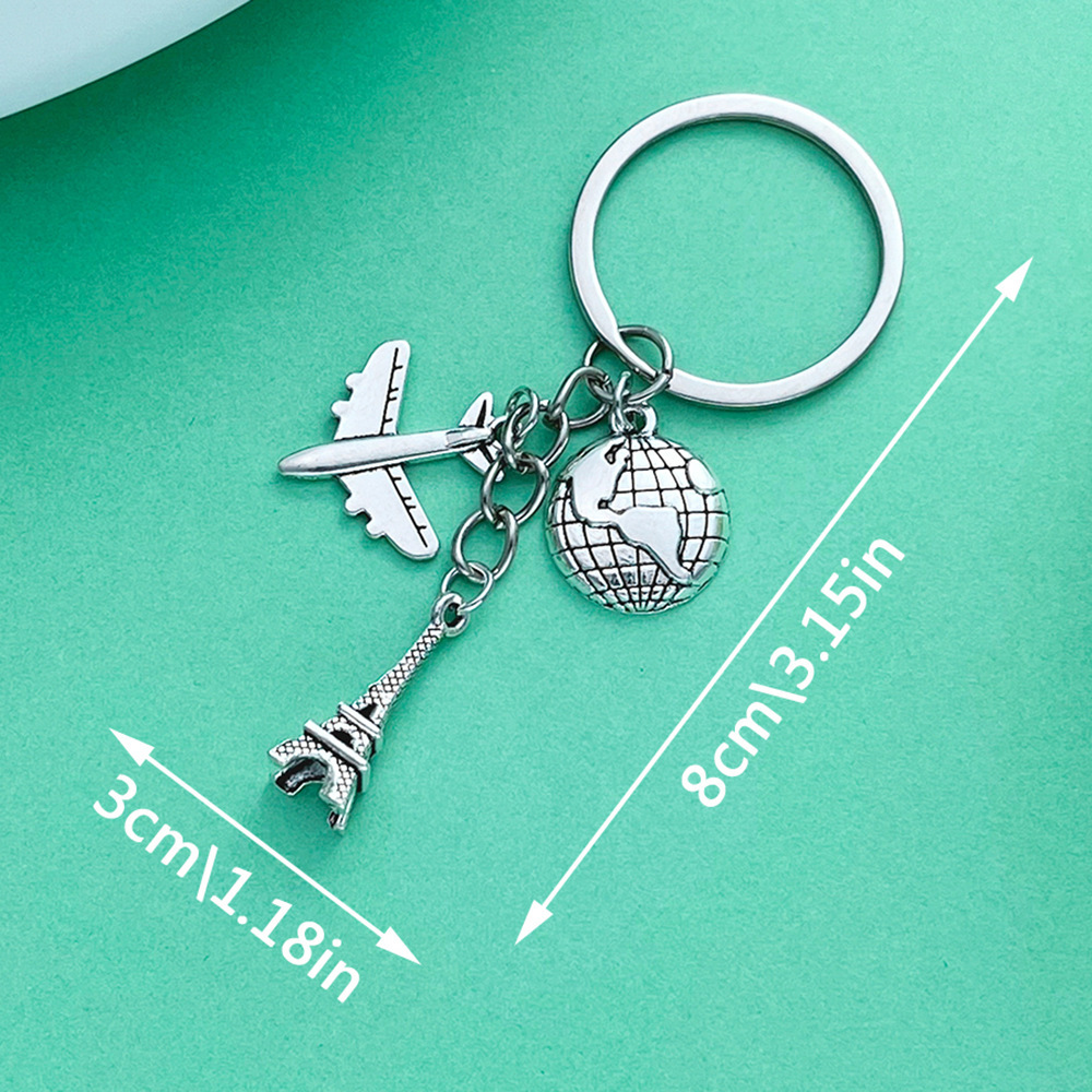 [travel global airplane globe tower] 3x8cm-7.5g-er541