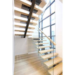 Escaliers intérieurs australiens <span class=keywords><strong>en</strong></span> bois massif hêtre et chêne avec rampes <span class=keywords><strong>en</strong></span> verre pour la maison - Product Image 5