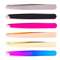 Pinzas para Cejas Flyhigh para Hombres y Mujeres, de Acero Inoxidable, Punta Inclinada, Reutilizables y Duraderas, Ecológicas, para Eliminar Vello Encarnado