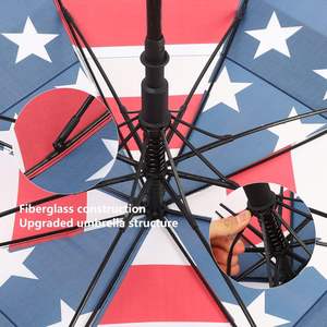 Parapluie Droit Américain Coupe-Vent Semi-Automatique Ouverture Rapide 30 Pouces 8 Baleines Double Canopée Ventilée en Pongee 190T avec Logo Personnalisé - Product Image 2