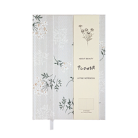 Carnet de notes A5 écologique Couverture en tissu de lin Journaux Etui en tissu relié Carnet de notes à couverture rigide Design floral