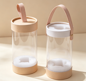 Cylinder Eco-Friendly Paper Tube Packaging with Transparent PVC for Cosmetic Brushes <b>Mascara</b> & Makeup Tools - Product Image 4