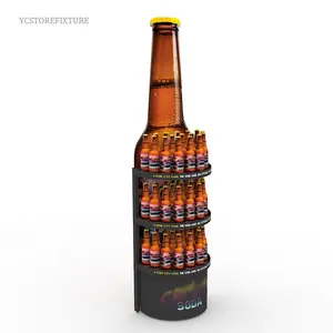 Fashion design supermarket 3d bottle shaped wine beer display stand