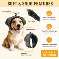 OEM&ODM Vente en gros Cache-oreilles apaisants pour chiens contre l'anxiété sonore, en tissu doux avec sangle de menton pour chiens de petite et moyenne taille