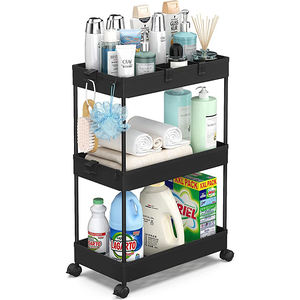 3 Tier Rollende Utility Cart Met Afsluitbare Wiel Keuken Opslag Ambachtelijke Serveerwagen Nail Salon Organizer <span class=keywords><strong>Trolley</strong></span> - Product Image 2