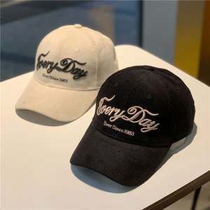 Casquette de baseball d'hiver à 6 panneaux en gros Chapeau de papa en velours côtelé avec logo brodé personnalisé - Product Image 1