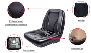 Nouveau siège de tracteur de tondeuse à gazon de jardin jaune noir de haute qualité - Product Image 2