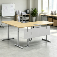 Bureau Informatique Électrique Réglable en Hauteur, Table de Travail pour Gaming, Poste de Travail Assis-Debout avec Double Moteur et Contrôleur de Levage