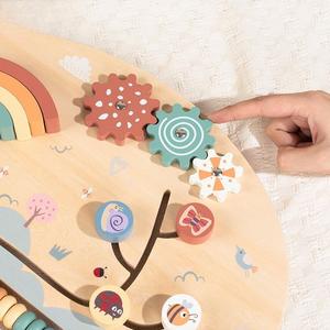 Giocattoli Montessori <span class=keywords><strong>in</strong></span> <span class=keywords><strong>Legno</strong></span>, Tavola Sensoriale con Attività, Labirinto di Perline per Abbinamento Forme, Gioco Educativo Montessori per Bambini - Product Image 3