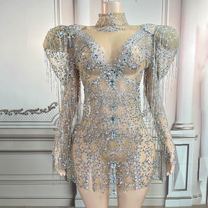 Novance – robe de soirée de luxe pour femmes, vêtements de styliste imprimés, Sexy, Mini, transparente, arabe, pierres de diamant brillantes, couronnes de concours - Product Image 1