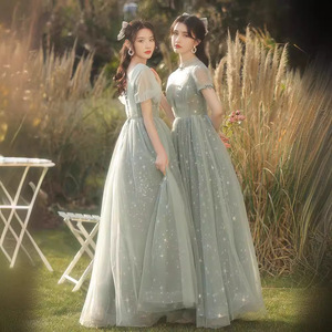 Mori Girl Style Bridesmaid Dresses 2025 Spring Long Elegant A-Line Sweetheart Neckline Spandex Evening Gown Wedding Outfits - Product Image 2