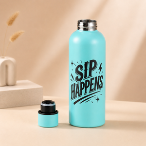 Colorful Stainless Steel Vacuum Insulated Water <b>Bottle</b> with Custom Art Font Design for Camping Promotion & Wholesale - Product Image 2