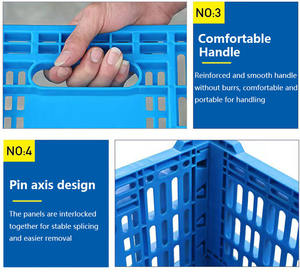 Пластиковый перфорированный складной ящик из полипропилена для хранения и транспортировки фруктов и овощей, экологичный - Product Image 5