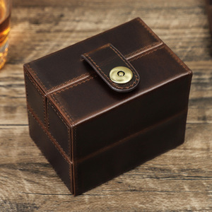 Boîte de montre carrée de luxe personnalisée faite à la main en cuir étui de rangement pour montre de voyage support de boîtier - Product Image 2