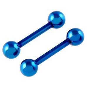 Amelia Oor Piercing Rvs Rechte Barbell Plated Unisex Meer Kleuren Labret Hoog Gepolijst Studs Oorbellen Sets - Product Image 6