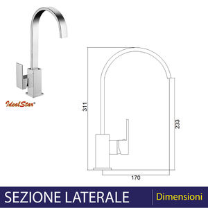 Mélangeur d'évier à bec carré chromé Outil de tournage durable - Product Image 5