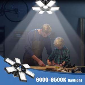 Ampoule de garage LED Premium 180W 18000LM 6500K avec panneaux déformables pour éclairage de plafond de garage de parking de grange de sous-sol - Product Image 3