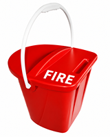 Seau d'extinction d'incendie portable en acier inoxydable et caoutchouc rouge, capacité 8L/12L, pour protection incendie par sable et eau