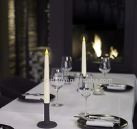 Bougies coniques sans flamme avec télécommande et minuterie, bougies artificielles en plastique pour Noël, mariage et décoration intérieure