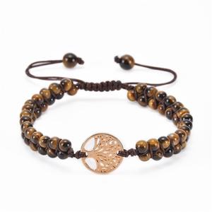 Charme Vie Double Couche Turquoise Cristal Yoga Perle Bracelet Tissé À La Main Pierre Naturelle Bracelet Femmes Boule Forme <span class=keywords><strong>Arbre</strong></span> De Vie Motif - Product Image 3