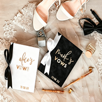 Buku Sumpah Pernikahan Beludru Champagne Kustom dengan Huruf Logam Emas, Buku Sumpah Pernikahan Pria dan Wanita, Buku Janji Tanggal Pernikahan yang Dipersonalisasi
