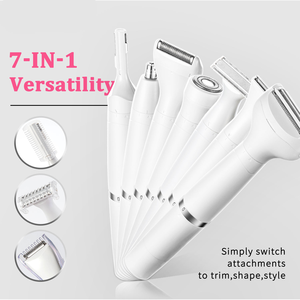 Rasoir de dame 7-en-1 pour l'épilation <span class=keywords><strong>du</strong></span> visage épilateur rechargeable étanche pour la coupe des cheveux <span class=keywords><strong>du</strong></span> corps <span class=keywords><strong>du</strong></span> <span class=keywords><strong>nez</strong></span> pour un usage domestique femmes - Product Image 3