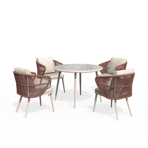Juego de Muebles de <span class=keywords><strong>Exterior</strong></span> de Aluminio DWOO para 4 Personas con Mesa de <span class=keywords><strong>Comedor</strong></span> de Vidrio, Resistente a la Intemperie, para <span class=keywords><strong>Patio</strong></span>, Jardín, Balcón - Product Image 2