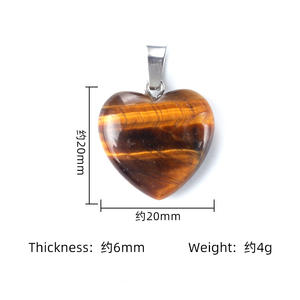 Colgante de Corazón de 2cm de <span class=keywords><strong>Cuarzo</strong></span> Amatista Natural Pulido, Piedra Curativa de Materiales Mixtos, para Regalo DIY, Venta al por Mayor - Product Image 1