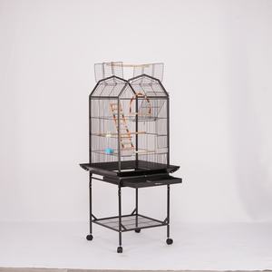 Haddeleme tekerlekler ve geniş aktivite alanı ile Modern tarzı parametreleri için büyük Metal kuş CageDouble-Roof evcil hayvan kafesi - Product Image 4