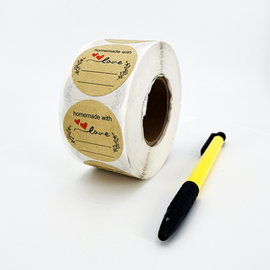 Nhà Máy Giá tùy chỉnh giấy kraft 500 cái Cảm ơn bạn 1.5 inch cuộn nhãn dán cho bưu kiện - Product Image 5