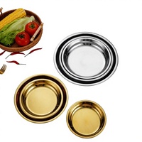 Assiette plate en acier inoxydable adaptée au four à micro-ondes