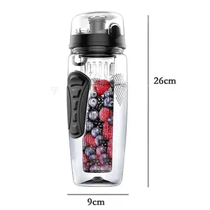 32盎司双酚a免费水果浸泡器水瓶果汁摇床运动水瓶健身运动饮水瓶